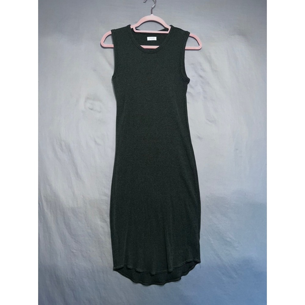 Community Aritzia Sleeveless Ribbed Knit Midi Dress Olive Green XS